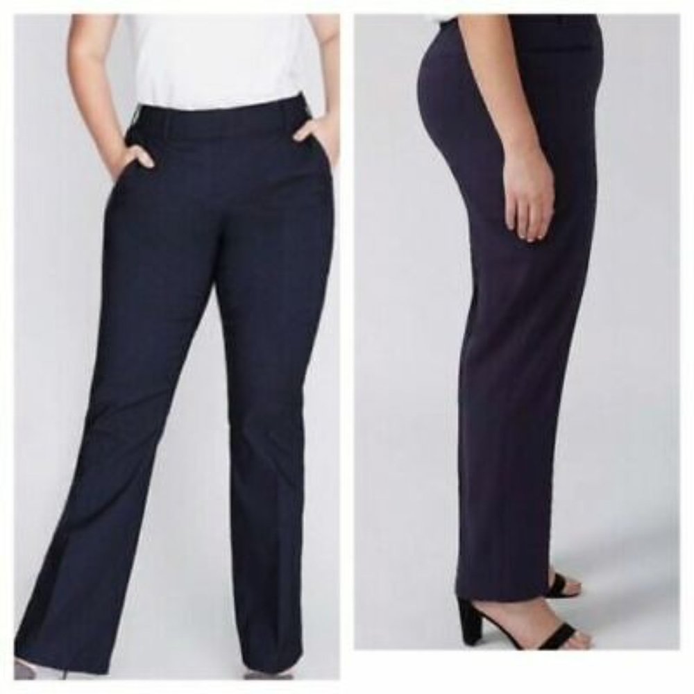 Lane Bryant Lena Moderately Curvy Fit Black Trousers Size 22P NWT